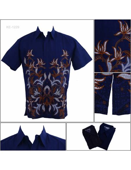 Kemeja Batik  Cowok Lengan Pendek Colombus M-L