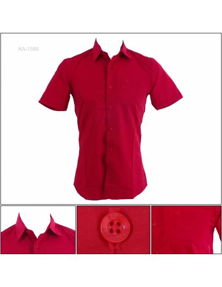 Kemeja Formal Cowok Lengan Pendek Slim Fit Buzz M-XL