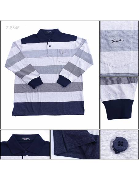 Kaos Kerah Cowok Lengan Panjang Hassenda L-XL