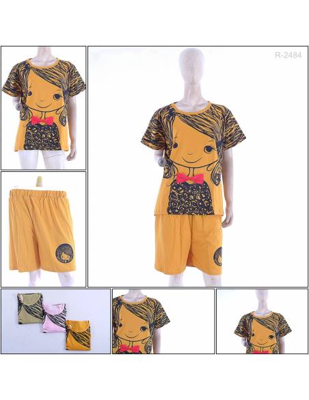 One set/Setelan Lengan Pendek Dan Celana Pendek  Cewek Dewasa