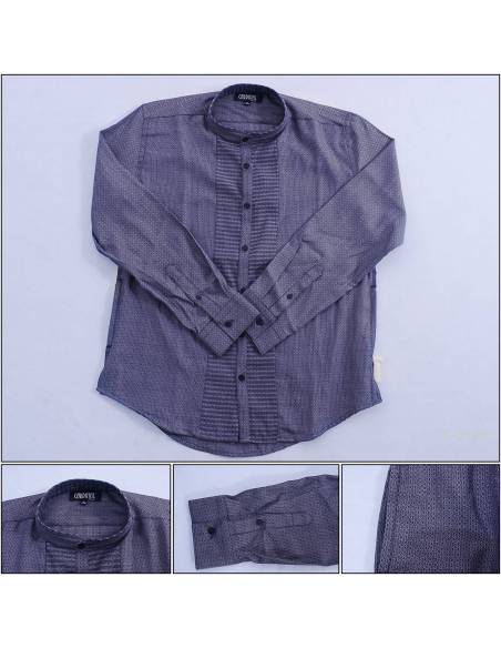 Kemeja Cowok Kerah Sanghai Lengan Panjang Cardinal