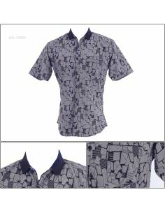 Kemeja Cowok Lengan Pendek Slim Fit Calcio L