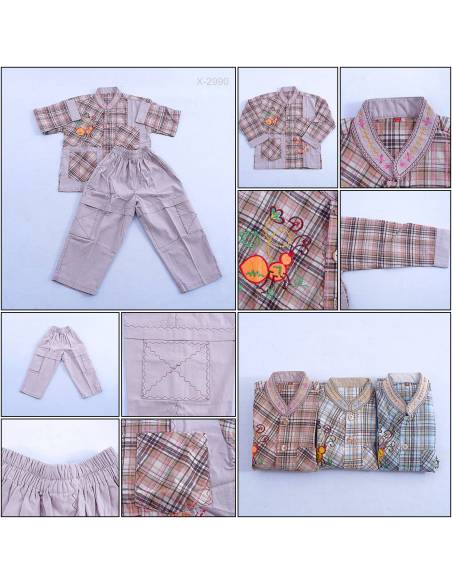 Setelan Baju Muslim Anak Cowok Lengan Panjang Al-Wans 5-8