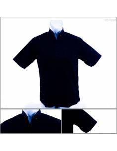 Kemeja Cowok Lengan Pendek Reguler Hitam John F Gee