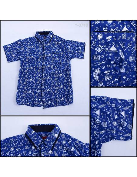 Kemeja Anak Cowok Lengan Pendek Mario M-XL