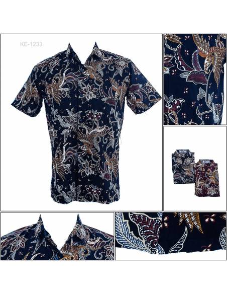 Kemeja Batik Cowok  Lengan Pendek Fever M-XL