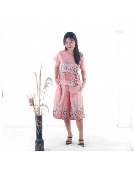 Atasan Batik Cewek Lengan Pendek Model Crop Tasya Allz