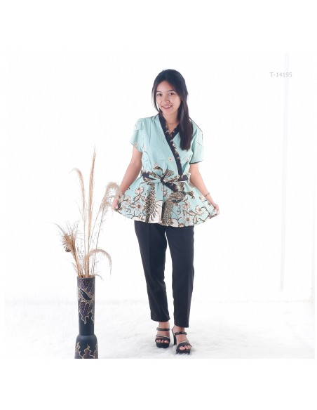 Atasan Batik Cewek Lengan Pendek Pita Tasya Allz