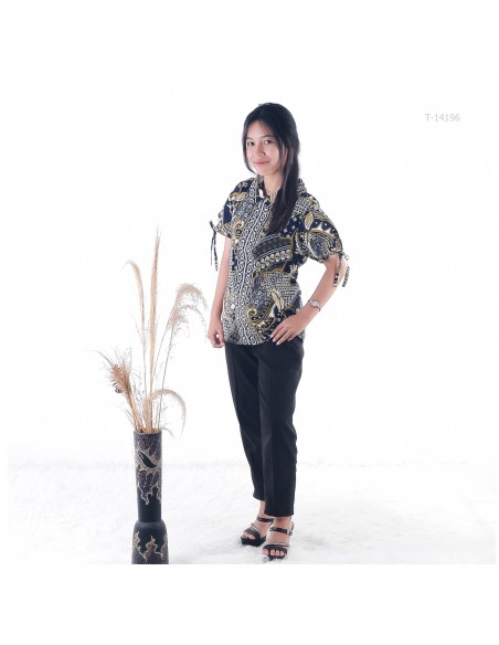 Atasan Batik Cewek Lengan Pita Tasya All Size