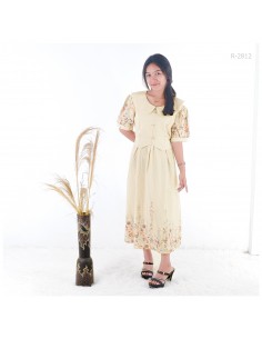 Dres Motif Garis/Bunga Lengan pendek Lufago All Size 2