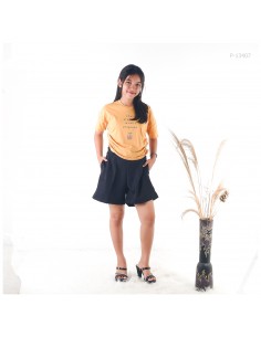 Atasan Kaos Crop Cewek Kerut Kanan Kiri BL Option All Size 2