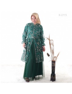 Gamis Outer Brokat Lengan Karet GB Fashion All Size