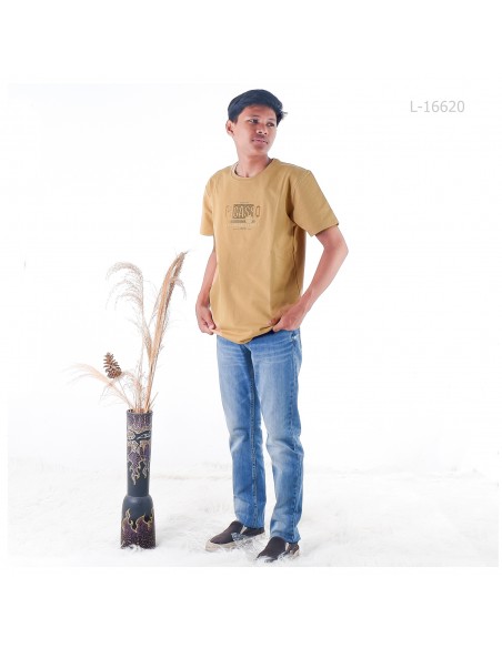 Kaos Cowok Lengan Pendek Tulisan Bordir Picasso M-XL