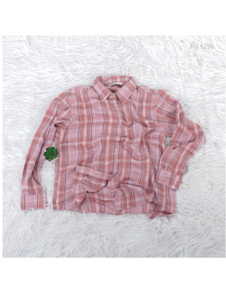 Kemeja Cewek Kotak Pink RED UP L/XXL