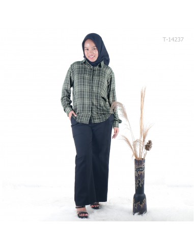 Kemeja Kotak Cewek Warna Hijau RED UP M\XXL