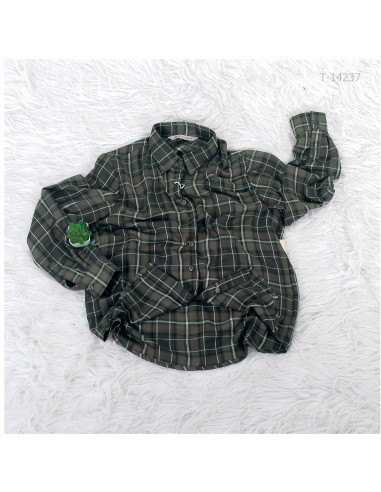 Kemeja Kotak Cewek Warna Hijau RED UP M\XXL