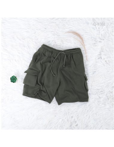 Celana pendek cowok kolor model cargo abu-abu...