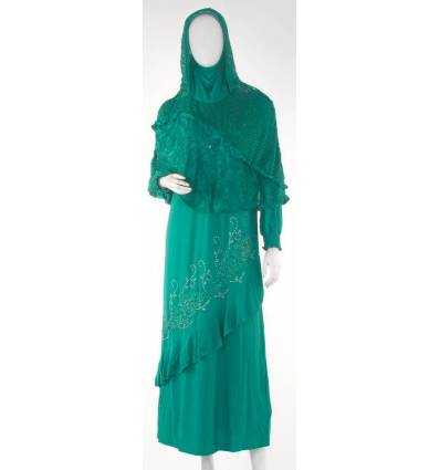 Longdress + Jilbab Muslim Cewek YIMEI